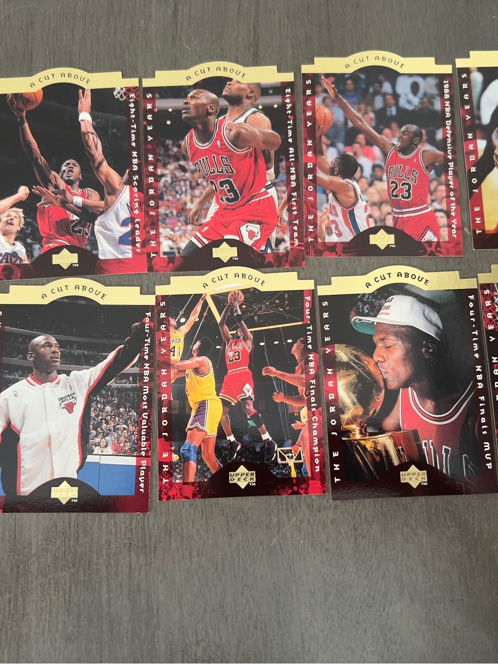 1996 Upper Deck Michael Jordan A Cut Above Die Cut Insert Complete 10 Card Set